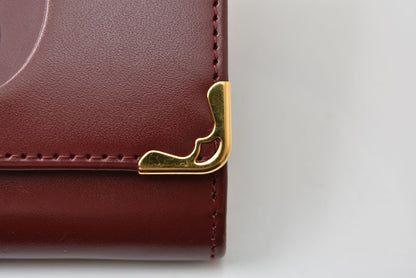 カルティエ コインケース Cartier スクエア コインパース マスト ドゥ カルティエ ボルドー【中古】