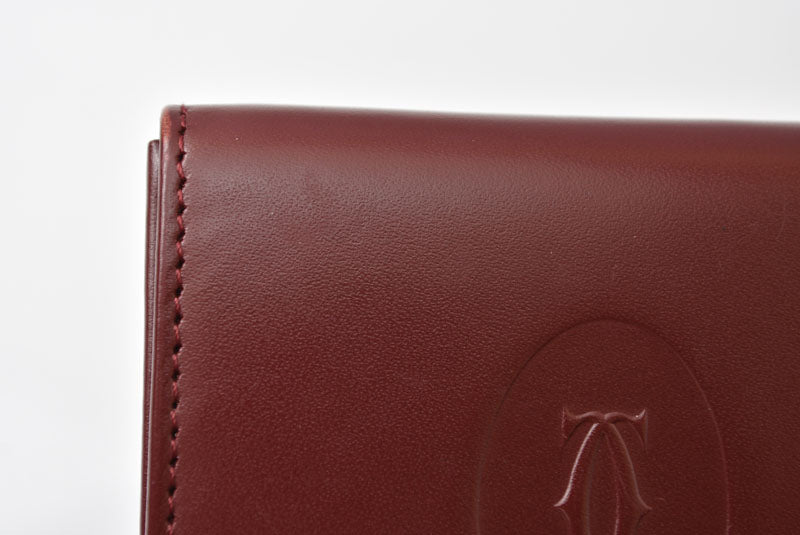 カルティエ コインケース Cartier スクエア コインパース マスト ドゥ カルティエ ボルドー【中古】