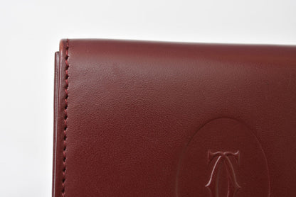 カルティエ コインケース Cartier スクエア コインパース マスト ドゥ カルティエ ボルドー【中古】