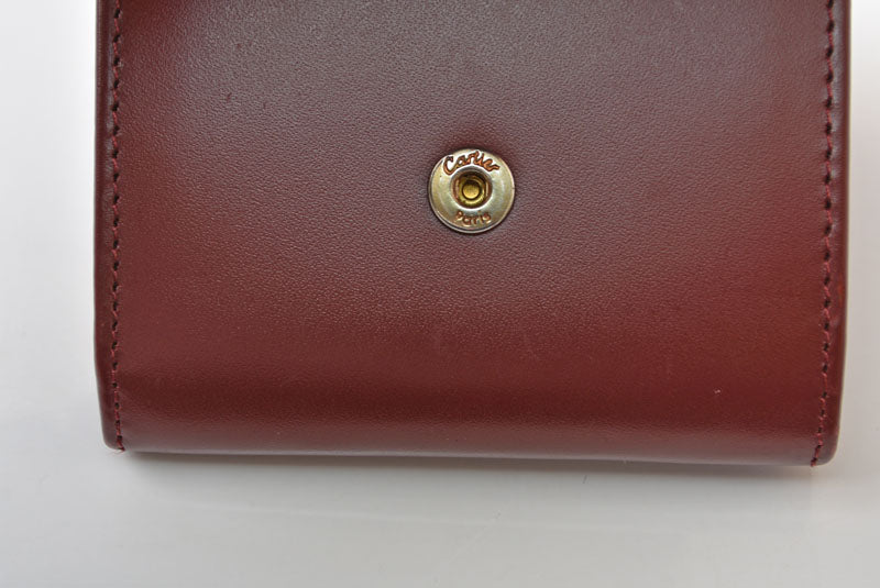 カルティエ コインケース Cartier スクエア コインパース マスト ドゥ カルティエ ボルドー【中古】