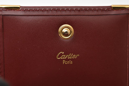 カルティエ コインケース Cartier スクエア コインパース マスト ドゥ カルティエ ボルドー【中古】