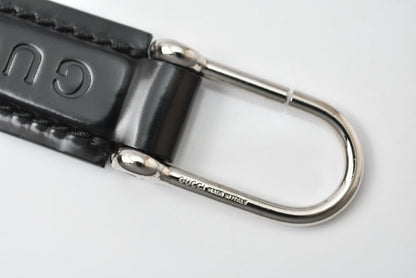 グッチ キーリング/キーホルダー GUCCI ヴィンテージ 042 1569 ブラック/シルバー 美品【中古】