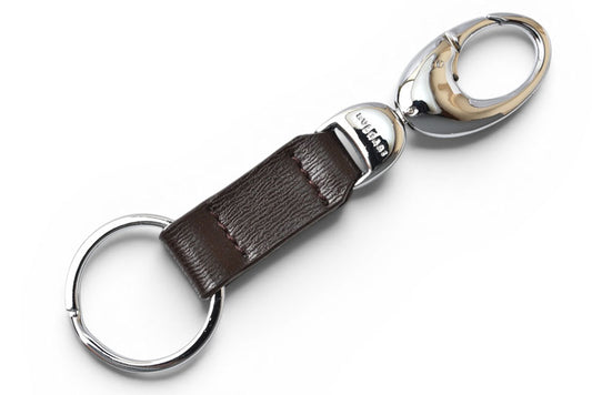 ブルガリ キーホルダー/キーリング ヴィンテージ BVLGARI レザー ブラウン/シルバー【中古】