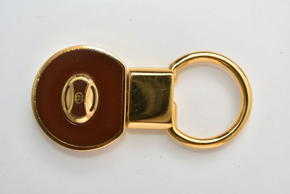 グッチ キーリング/キーホルダー GUCCI ヴィンテージ インターロッキング ボルドー/ゴールド【中古】