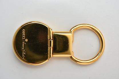 グッチ キーリング/キーホルダー GUCCI ヴィンテージ インターロッキング ボルドー/ゴールド【中古】