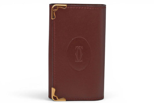 カルティエ キーケース/キーホルダー ヴィンテージ Cartier 6連 マスト ドゥ カルティエ ボルドー 2Cロゴ L300092 【中古】