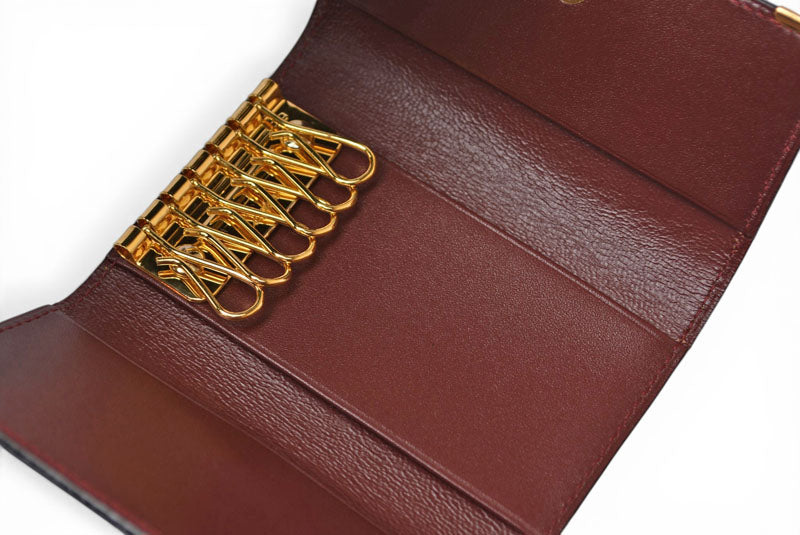 カルティエ キーケース/キーホルダー ヴィンテージ Cartier 6連 マスト ドゥ カルティエ ボルドー 2Cロゴ L300092 【中古】