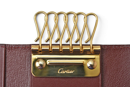 カルティエ キーケース/キーホルダー ヴィンテージ Cartier 6連 マスト ドゥ カルティエ ボルドー 2Cロゴ L300092 【中古】