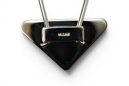 プラダ キーリング/キーホルダー PRADA トライアングル ブラウン/シルバー M285【中古】