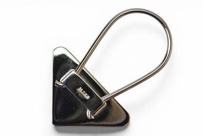 プラダ キーリング/キーホルダー PRADA トライアングル ブラウン/シルバー M285【中古】