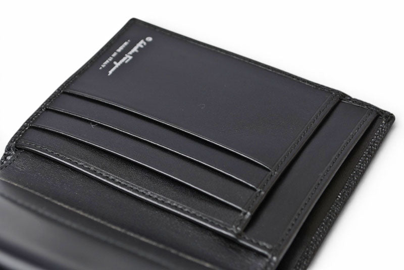 サルヴァトーレフェラガモ 財布/三つ折 Salvatore Ferragamo 折財布 クロコ型押し/ブラック IR-221210【中古】