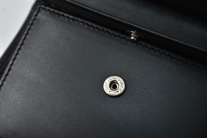 サルヴァトーレフェラガモ 財布/三つ折 Salvatore Ferragamo 折財布 クロコ型押し/ブラック IR-221210【中古】