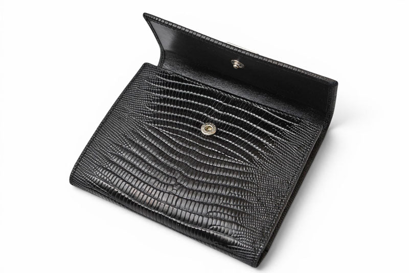 サルヴァトーレフェラガモ 財布/三つ折 Salvatore Ferragamo 折財布 クロコ型押し/ブラック IR-221210【中古】