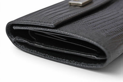サルヴァトーレフェラガモ 財布/三つ折 Salvatore Ferragamo 折財布 クロコ型押し/ブラック IR-221210【中古】