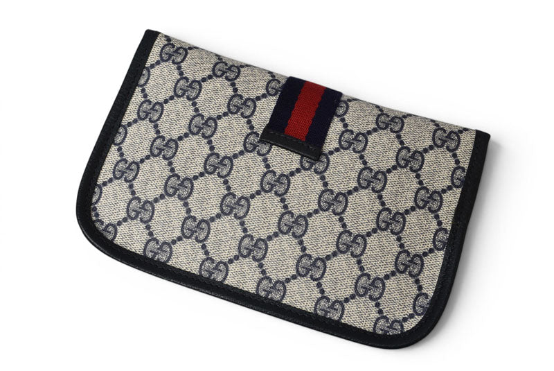 グッチ ポーチ オールドグッチ/ヴィンテージ GUCCI GGプラス シェリーライン GGブルー/ベージュ【中古】