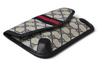 グッチ ポーチ オールドグッチ/ヴィンテージ GUCCI GGプラス シェリーライン GGブルー/ベージュ【中古】