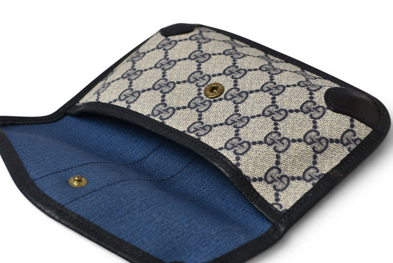 グッチ ポーチ オールドグッチ/ヴィンテージ GUCCI GGプラス シェリーライン GGブルー/ベージュ【中古】