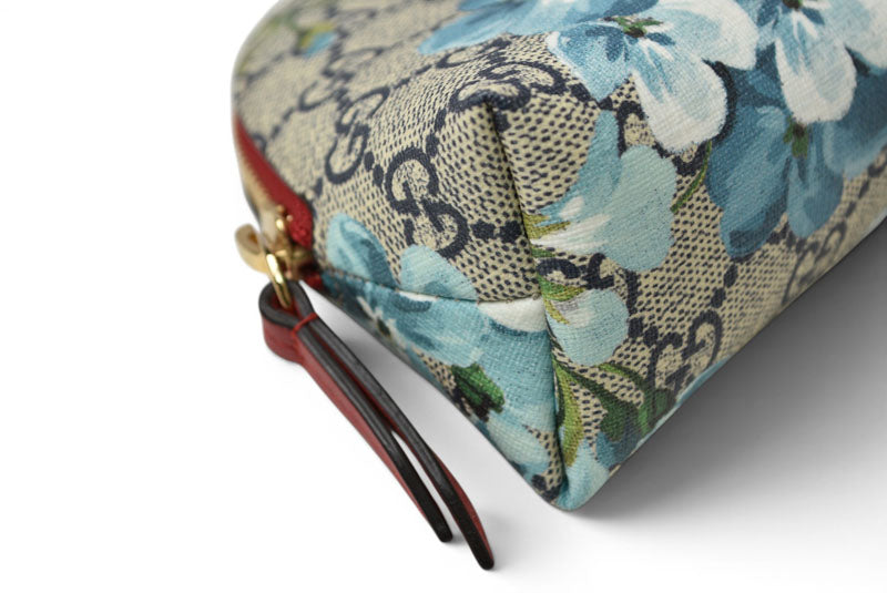 グッチ ポーチ GUCCI GGブルームス コスメポーチ 431380 520981 ブルー/ベージュ GGスプリーム【中古】