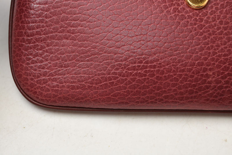 カルティエ コインケース/カードケース/ポーチ ヴィンテージ Cartier マスト ドゥ カルティエ ボルドー チェーン付【中古】