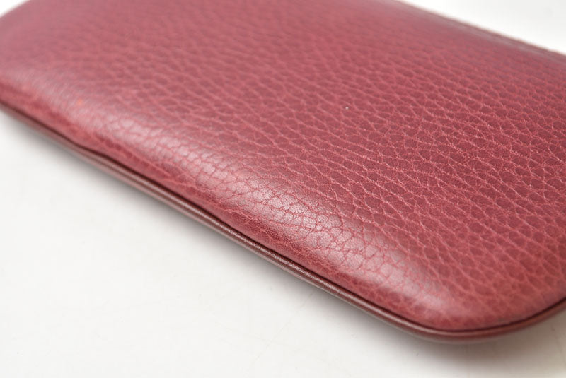 カルティエ コインケース/カードケース/ポーチ ヴィンテージ Cartier マスト ドゥ カルティエ ボルドー チェーン付【中古】
