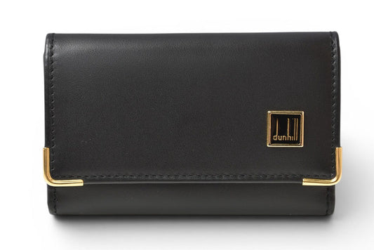 ダンヒル キーケース/キーホルダー dunhill メンズ ブラック レザー ロゴ 【中古】