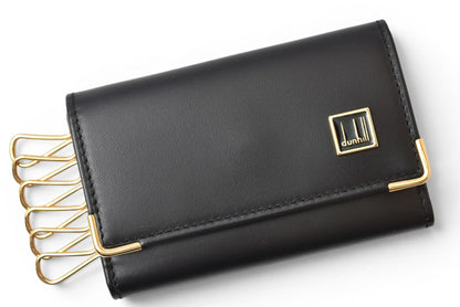 ダンヒル キーケース/キーホルダー dunhill メンズ ブラック レザー ロゴ 【中古】