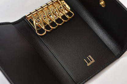 ダンヒル キーケース/キーホルダー dunhill メンズ ブラック レザー ロゴ 【中古】