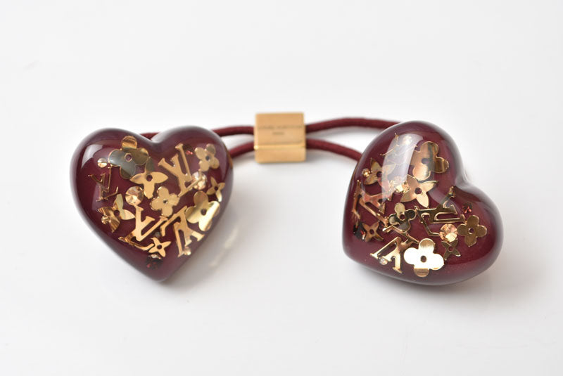ルイヴィトン ヘアキューブ LOUIS VUITTON ヘアアクセサリー/ヘアゴム アンクルージョン ボルドー/ゴールド【中古】