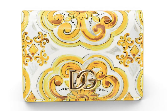 ドルチェ＆ガッバーナ 財布 コンチネンタルウォレット DOLCE&GABBANA 二つ折り財布 マヨリカプリント イエロー BI1211AQ240HG3OB 【中古】