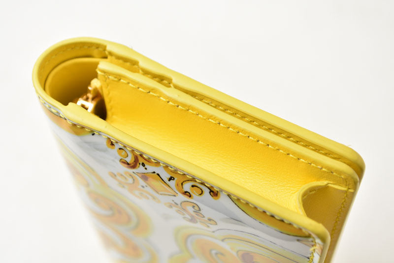 ドルチェ＆ガッバーナ 財布 コンチネンタルウォレット DOLCE&GABBANA 二つ折り財布 マヨリカプリント イエロー BI1211AQ240HG3OB 【中古】