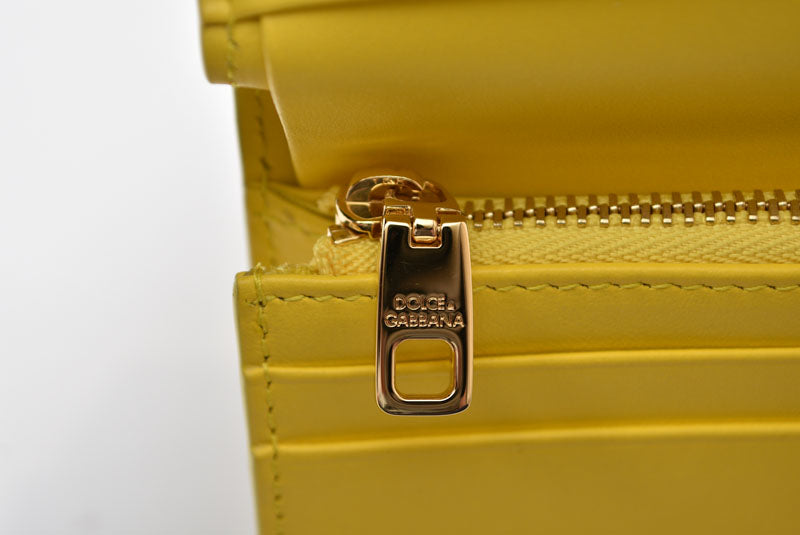 ドルチェ＆ガッバーナ 財布 コンチネンタルウォレット DOLCE&GABBANA 二つ折り財布 マヨリカプリント イエロー BI1211AQ240HG3OB 【中古】