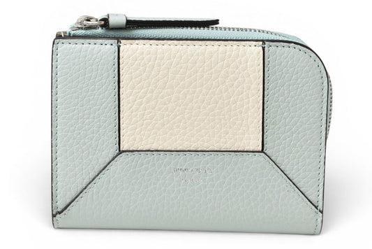 ジミーチュウ 財布 二つ折り JIMMY CHOO 財布 カーフレザー ダイヤモンド コンパクトウォレット ブルー【中古】