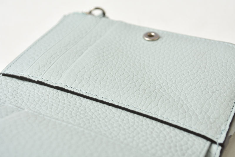 ジミーチュウ 財布 二つ折り JIMMY CHOO 財布 カーフレザー ダイヤモンド コンパクトウォレット ブルー【中古】