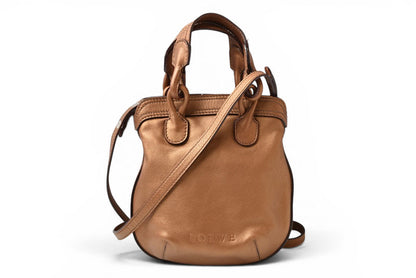 ロエベ ハンドバッグ FIESTA/フィエスタ 2WAY ブロンズ レザー ショルダーバッグ LOEWE レディース【中古】