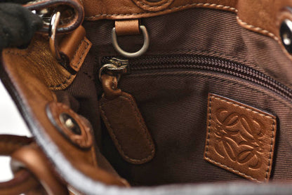 ロエベ ハンドバッグ FIESTA/フィエスタ 2WAY ブロンズ レザー ショルダーバッグ LOEWE レディース【中古】