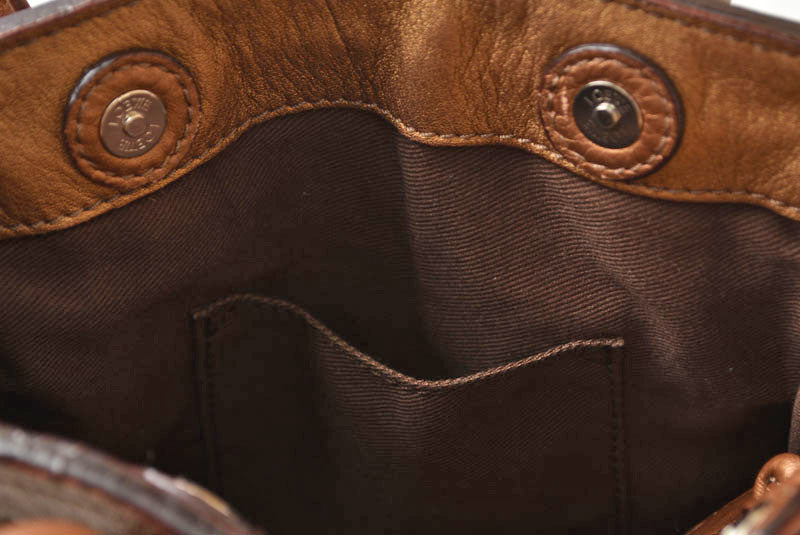 ロエベ ハンドバッグ FIESTA/フィエスタ 2WAY ブロンズ レザー ショルダーバッグ LOEWE レディース【中古】