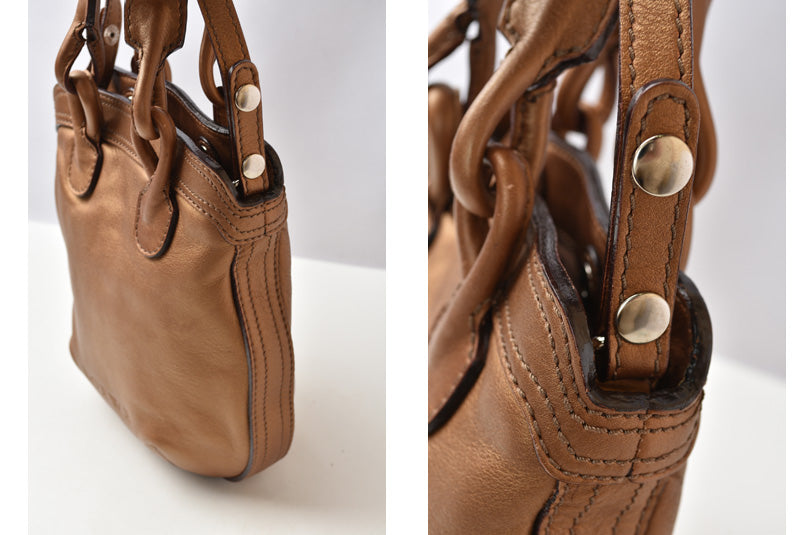 ロエベ ハンドバッグ FIESTA/フィエスタ 2WAY ブロンズ レザー ショルダーバッグ LOEWE レディース【中古】
