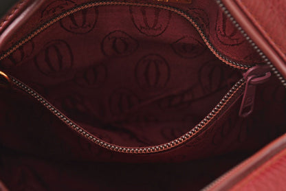 カルティエ ショルダーバッグ/クロスボディ マスト ドゥ カルティエ ヴィンテージ Cartier レザー ボルドー【中古】