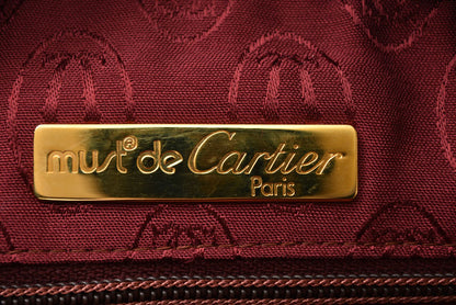 カルティエ ショルダーバッグ/クロスボディ マスト ドゥ カルティエ ヴィンテージ Cartier レザー ボルドー【中古】