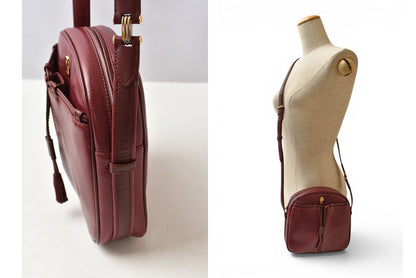 カルティエ ショルダーバッグ/クロスボディ マスト ドゥ カルティエ ヴィンテージ Cartier レザー ボルドー【中古】
