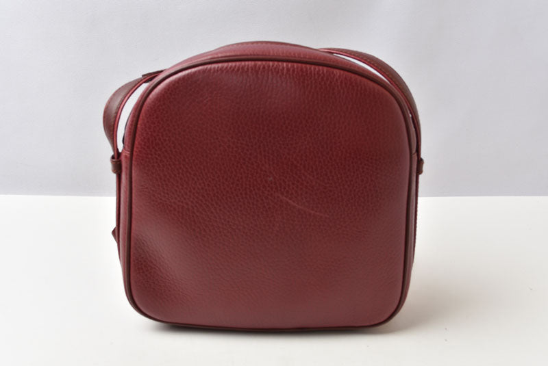 カルティエ ショルダーバッグ/クロスボディ マスト ドゥ カルティエ ヴィンテージ Cartier レザー ボルドー【中古】