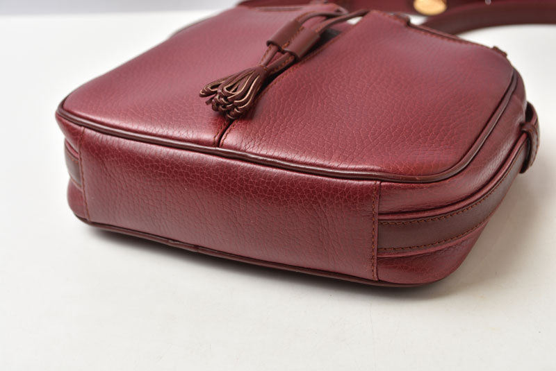 カルティエ ショルダーバッグ/クロスボディ マスト ドゥ カルティエ ヴィンテージ Cartier レザー ボルドー【中古】