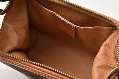 セリーヌ コスメポーチ/トラベルポーチ CELINE ヴィンテージ オールドセリーヌ マカダム ブラウン【中古】