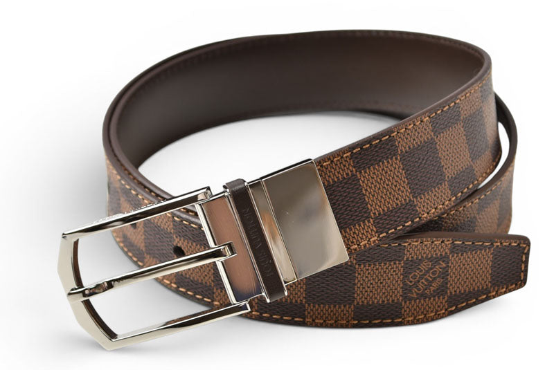 ルイヴィトン ベルト ダミエ リバーシブル レザー ブラック ブラウン M9075 LOUIS VUITTON 90 メンズ【中古】