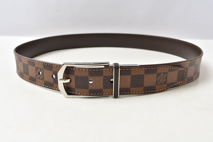 ルイヴィトン ベルト ダミエ リバーシブル レザー ブラック ブラウン M9075 LOUIS VUITTON 90 メンズ【中古】