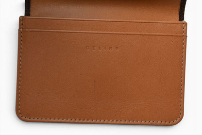 セリーヌ カードケース/名刺入れ/パスケース CELINE マカダム PVC/レザー ブラウン【中古】