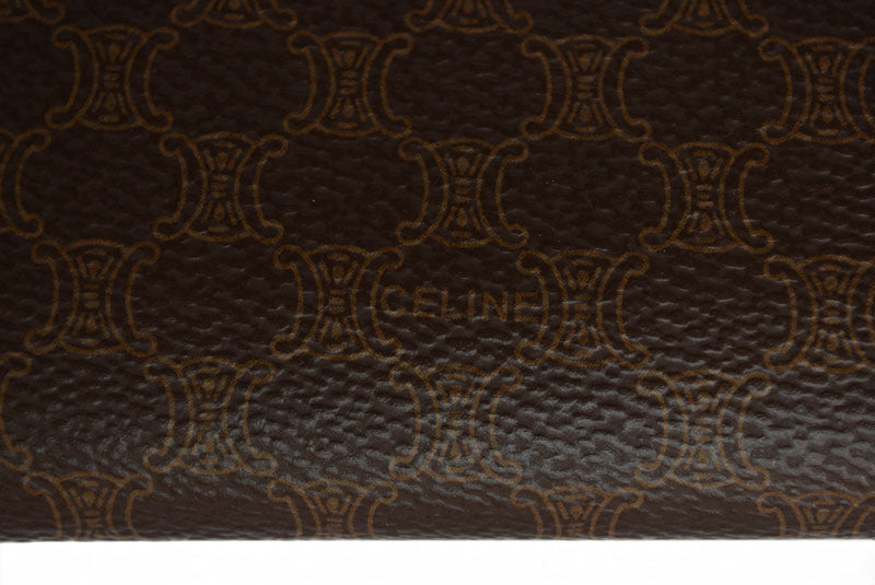 セリーヌ カードケース/名刺入れ/パスケース CELINE マカダム PVC/レザー ブラウン【中古】