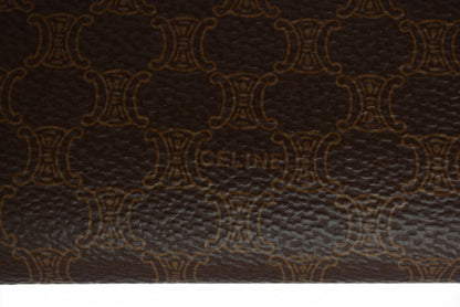 セリーヌ カードケース/名刺入れ/パスケース CELINE マカダム PVC/レザー ブラウン【中古】