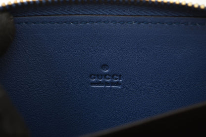 グッチ コインケース/カードケース GUCCI ミニ財布/小銭入れ マイクログッチシマ ブルー 255452【中古】