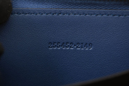 グッチ コインケース/カードケース GUCCI ミニ財布/小銭入れ マイクログッチシマ ブルー 255452【中古】